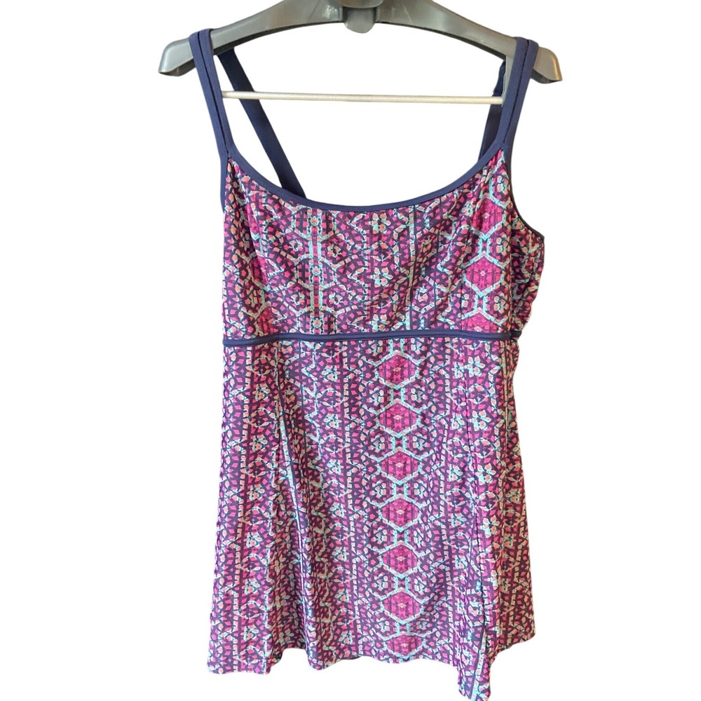 Mazu Swim Swimwear Dress One Piece Pink Multicolor Size 24 W‎ Adjustable Straps